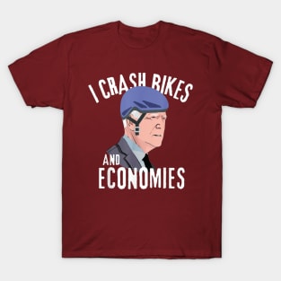 I Crash Bikes and Economies Joe Biden Falling off Bike T-Shirt